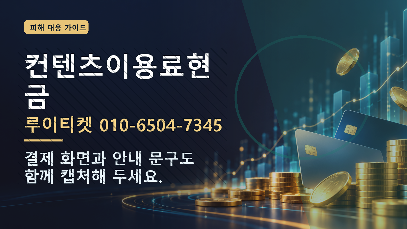 컨텐츠이용료현금: 루이티켓 010-6504-7345 · 결제 화면과 안내 문구도 함께 캡처해 두세요.